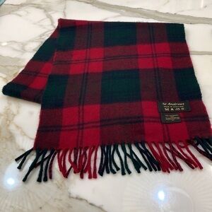 St. Andrews Cashmere & Fine Merino Wool Red-Green & Black Scarf—Scotland—Unisex-